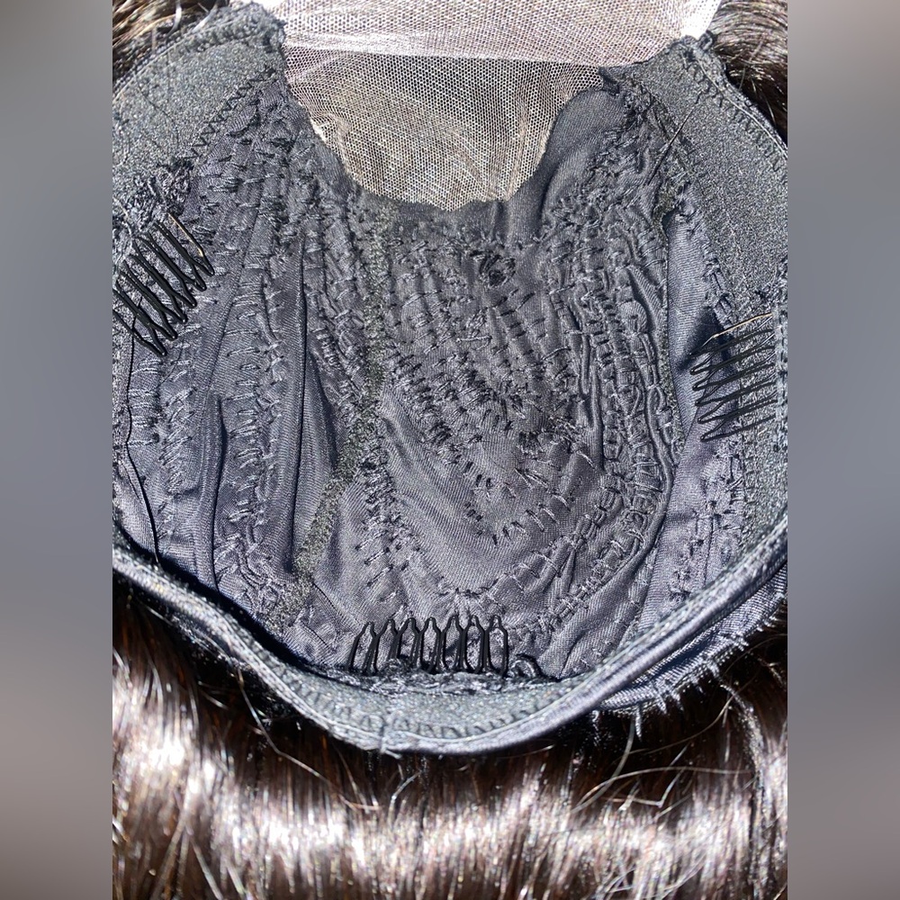 BC268 Handmade human hair 4x4 Hd lace closure wig-10” - Picture 8 of 8